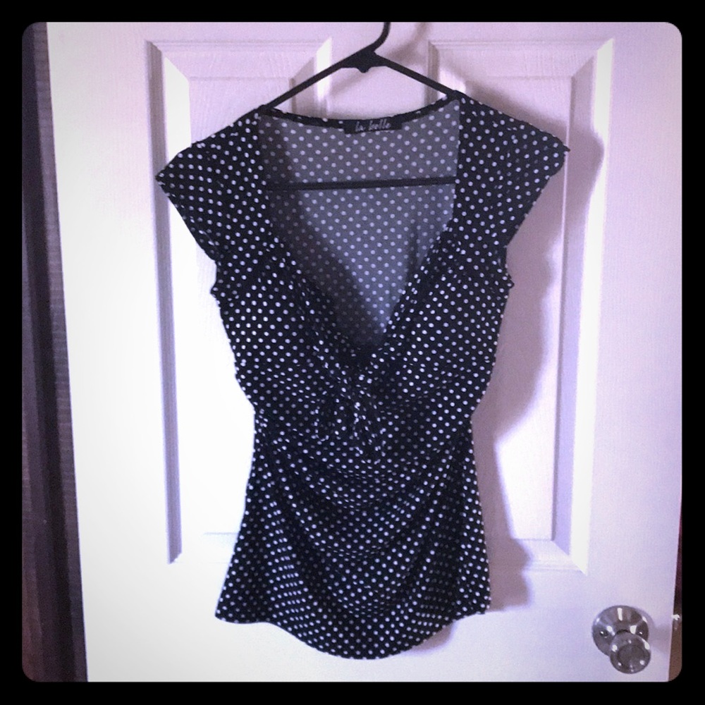 Black Polk a Dot top